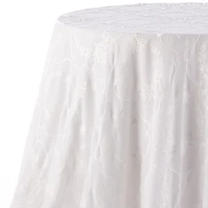 A view from the left on Kelly White Floral table linen