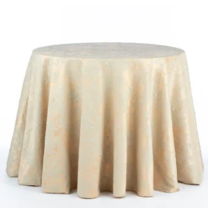 A view of Venetian Mist Light Yellow tablecloth rental in full size