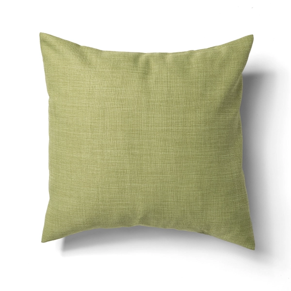 A Nola Spring Green Pillow on a white background, perfect for table linen rental or event linen rental.