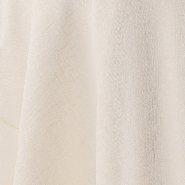 Close-up of a light beige fabric with a subtle textured pattern, showing fine intersecting lines and a soft, translucent appearance.