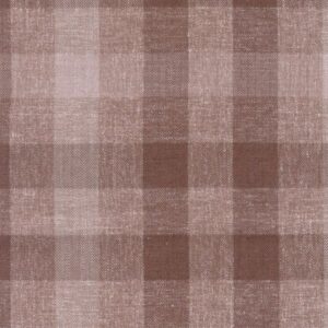 A brown and beige plaid fabric pattern with a textured appearance, featuring evenly spaced horizontal and vertical lines forming squares.